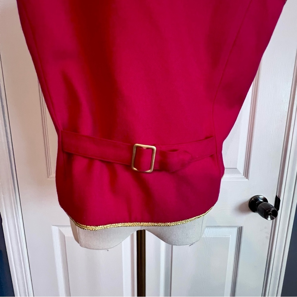 Jenna VTG 100% Wool Embroidered‎ Appliqué Christmas Ornament Button Vest Red L - Picture 6 of 16